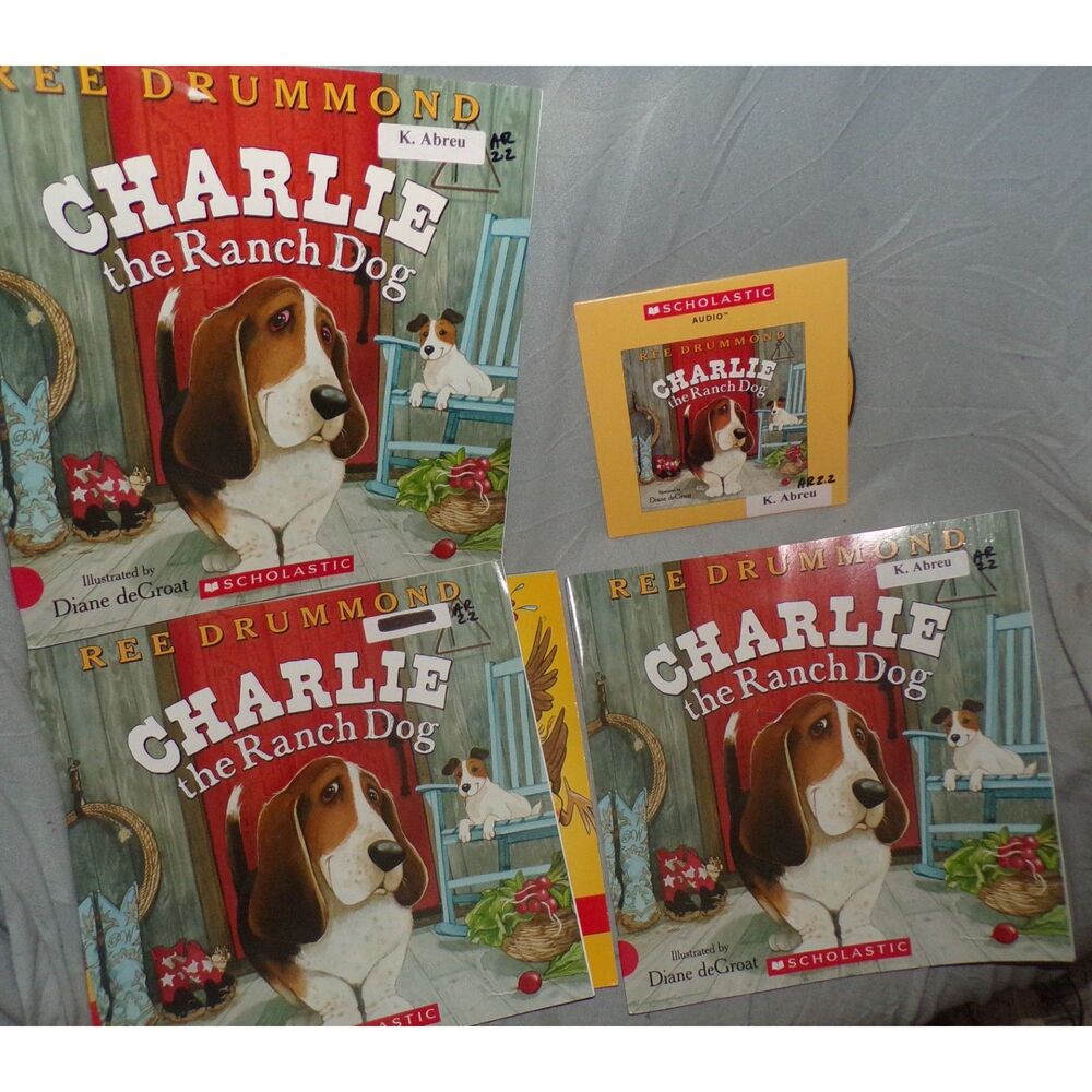 Charlie the Ranch Dog Ree Drummond scholastic book set of 3 with read along cd